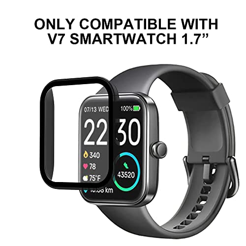 Smaate Watch Cases With Screen Protector For V7, Compatible With Skg V7 1.69” Smartwatch, Hard Pc Case With Tempered Glass Screen Protector, Protecting Watch Body & Screen, Anti-Scratch, Anti-Shatter #TOP1
