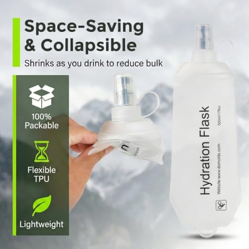 Image of PROBEROS 500ml Soft Flask Collapsible Water Bottle for Running Hiking