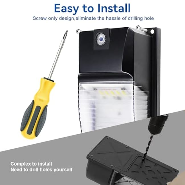 18W LED Wall Pack Light with Photocell Sensor, Dusk to Dawn Outdoor Lighting, 1980LM 5000K Daylight, IP65 Waterproof, 60-100W HID/HPS Equivalent-2 Pack