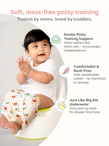 Image of superbottoms Padded Underwear for Growing Babies /Toddlers|with 3 Layers of Cotton Padding & Super DryFeel Layer| Pull-Up for Potty Training & Diaper-Free Time(Robo Love- Fly High, Size: 3, Pack of 2)