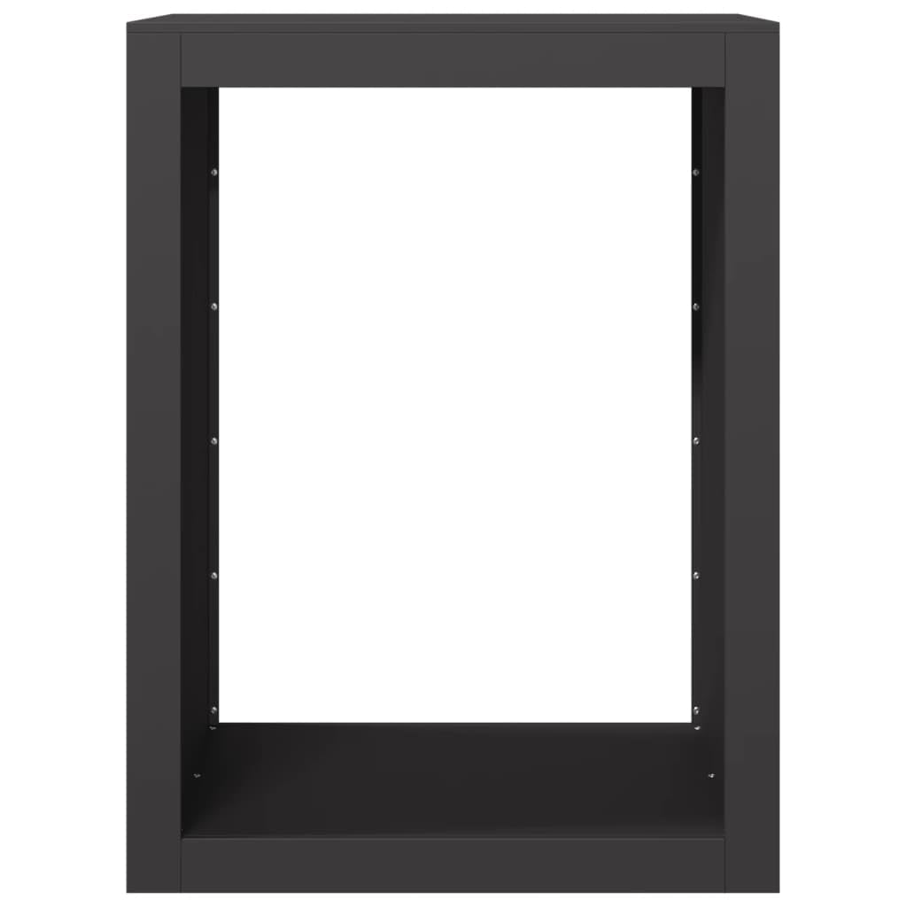 Brennholzregal Schwarz aus Stahl 60 x 40 x 80 cm Kaminholzregal für Wohnzimmer, Ofen, Terrasse und Garten, Holzlager für trockene Ordnung neben dem Kamin