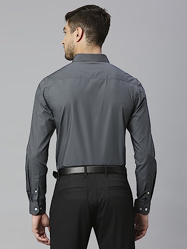 Image of Thomas Scott Men's Cotton Slim Fit 100% Formal Shirt with Spread Collar and Full Sleeves