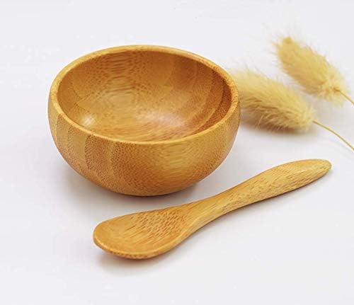 erioctry Cute Small Eco Bamboo Facial Mask Mixing Bowl Skin Care Mask Bowl for Women Girls DIY Homemade Facemask Cosmetic Tool Kit - Image 4
