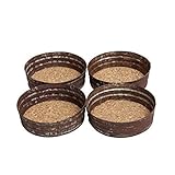 GoCraft Mason Jar Lid Cork Coasters | Set of 4 Handmade Galvanized Iron Coasters with Absorbent Cork Inside (Distressed Brown)