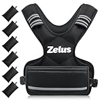ZELUS Weighted Vest for Men and Women | 4-10lb/11-20lb/20-32lb Vest with 6 Ironsand Weights for Home Workouts | Adjustable Body Weight Vest Exercise Set for Cardio and Strength Training
