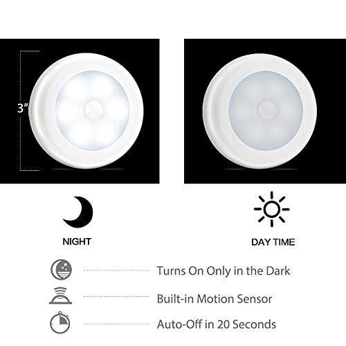 Luces de noche con sensor de movimiento y base imantada para iluminar el hogar, pack de 3 2