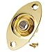 Musiclily Oval Dented Jack Output Plate Jackplate and Socket for Mono Electric Guitar,Gold
