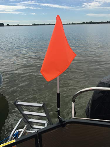 image for Caddie Buddy Pontoon Boat Flag Holder. Orange safety flag included. Ti