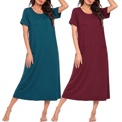Ekouaer Long Nightgowns for Women Soft House Dress Plus Size Moo Moos - image 1