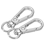 Color: Silver; Material: Zinc Alloy; Surface Treatment: Electroplating; Swivel Snap Overall Size: 38mm x 13mm / 1.5" x 0.51" (L*W); Swivel Snap Wire Diameter: 2mm / 0.08"; D-Rings Overall Size: 27mm x13mm / 1.06" x 0.51" (L*W); D-Rings Inner Size: 20...