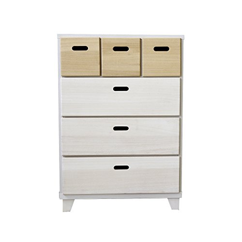 大川家具 nakakei チェスト クレスト 60cm幅4段 ホワイト/ナチュラル 246514