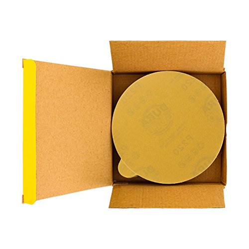 Dura-Gold Premium 6" Gold Psa Sanding Discs - 220 Grit (Box Of 50) - Self Adhesive Stickyback Sandpaper For Da Sander, Finishing Medium-Cut Abrasive - Sand Automotive Car Paint Woodworking Wood Metal #TOP1