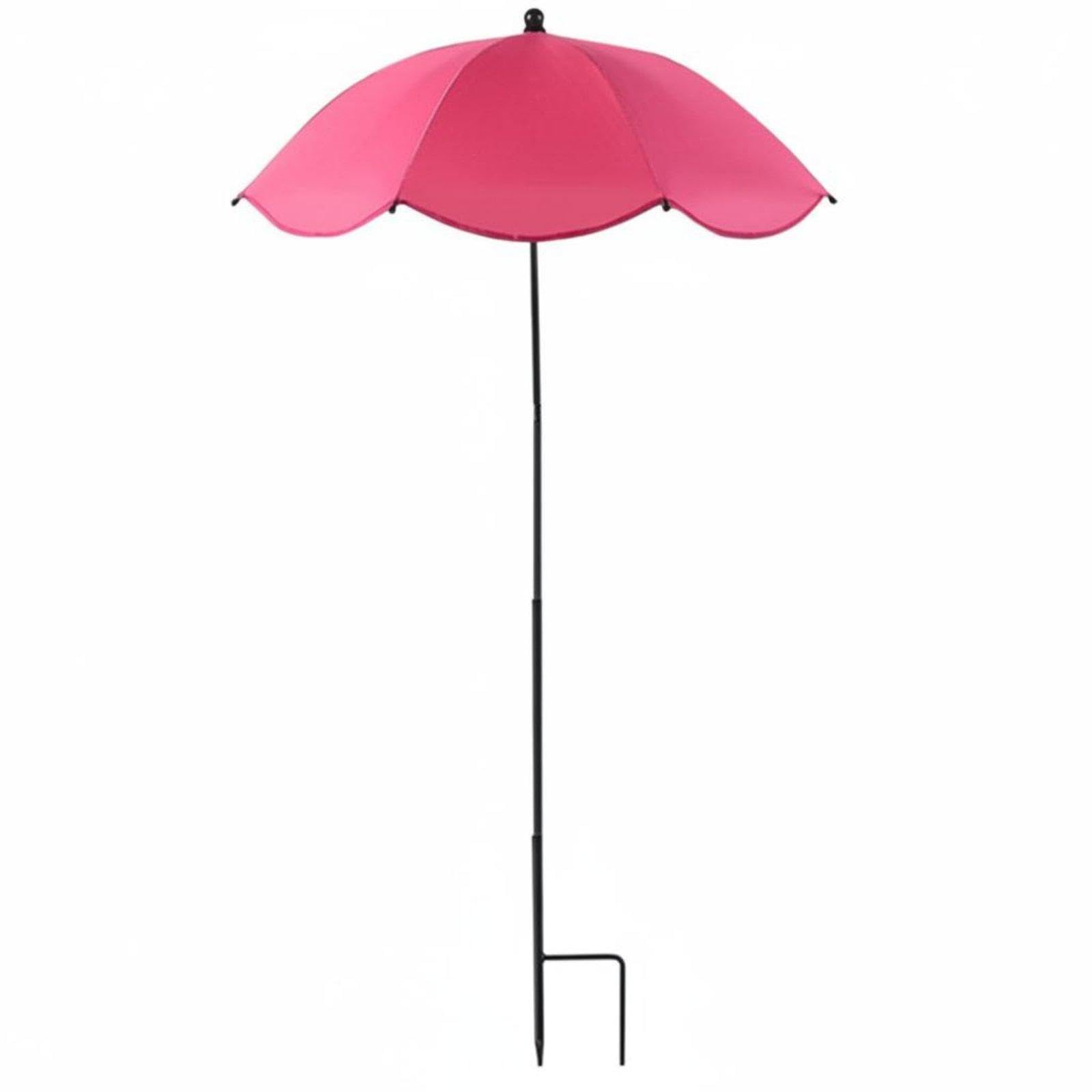 Potted Plant Shade Umbrella Ground Stake Flower Pot Shade Umbrella Rain Protection Outdoor Plant for Gardeners, Balcony Rose Red 65CM-image-31