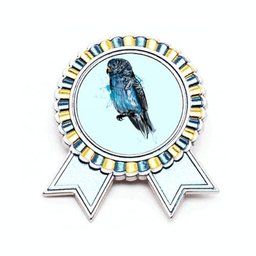 Broche perroquet Art déco M métal noir bleu une idée cadeau originale et raffinée