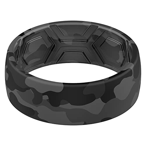Bague en silicone pour homme ThunderFit - Largeur 9.8mm, Épaisseur 2mm - Lot de 4 bagues de sport