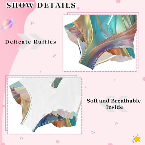 Girls One Piece Swimsuits Long Sleeve Swimsuit Zipper Bathing Suits Colorful Abstract Neon4