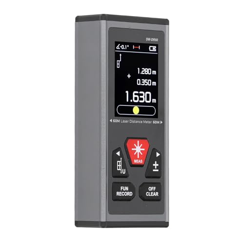 Marhynchus Medidor de Distancia Láser Bilateral Herramienta de Medición de Láser Dual Recargable USB con Tecnología Infrarroja 60 M Unidireccional 120 M Bidireccional para Construcción DIY (SW-DR60)