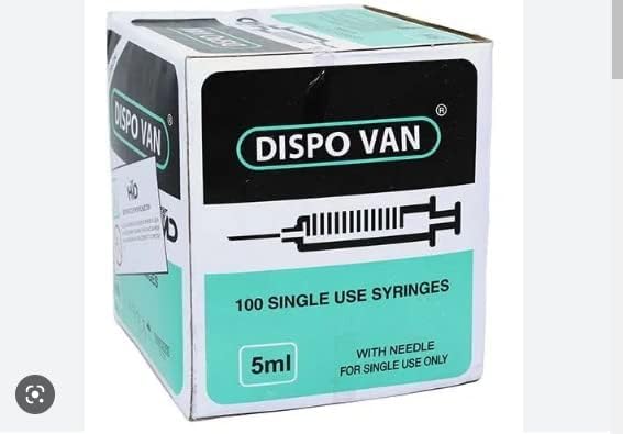 Image of Dispovan Syringes with Needle For single use only 5ml (100 Pcs)