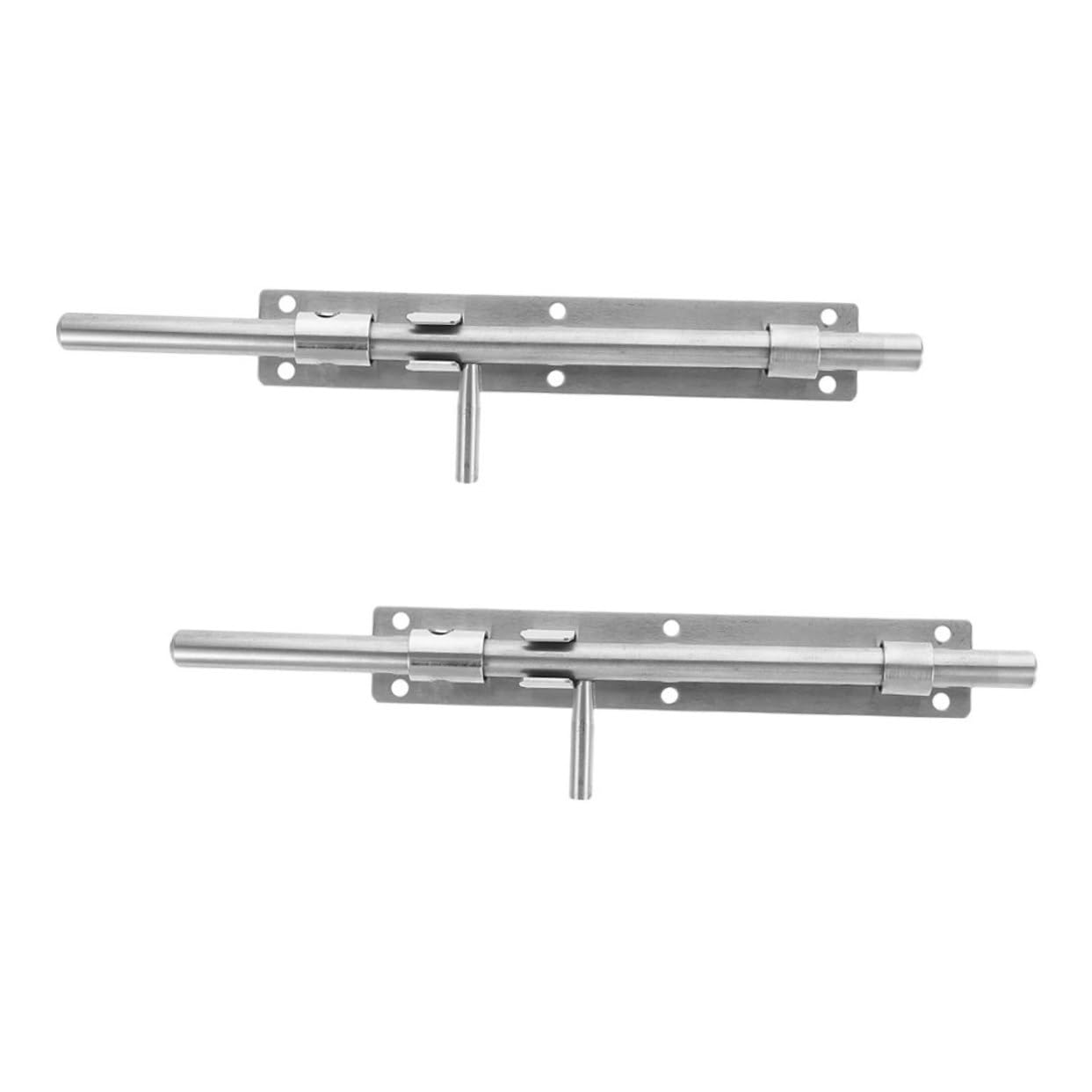Operitacx 5 Set Bulloni Di Porta in Acciaio Inossidabile Addensato Sicurezza Francese Litch Del Cancello Fienile Chiavistello Serratura Della Porta-finestra Per Porte Argento 2 Pezzi*5