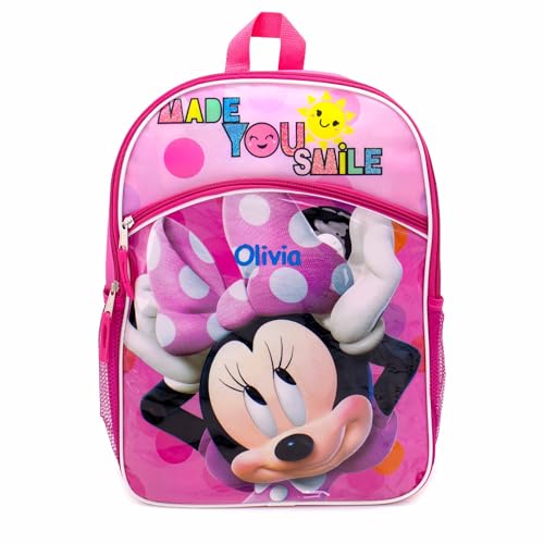 Personalized Licensed Character Backpack - 16 Inch (Minnie Made You Smile Backpack)2