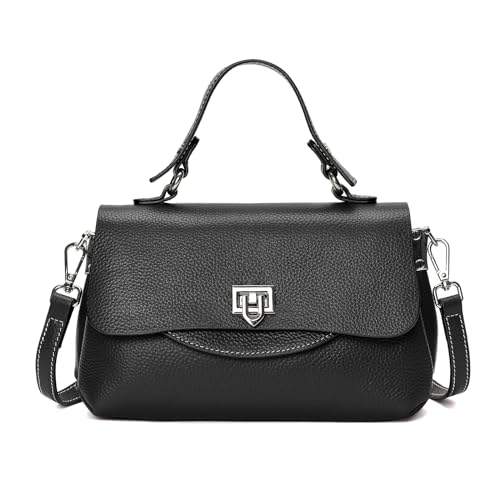 Small Genuine Soft Leather Crossbody Handbag Cute Solid Mini Shoulder Bags for Lady Purse