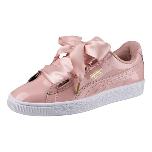 Puma Damen Basket Heart Patent Low-top Sneaker, Beige (Peach Beige), 38.5 EU