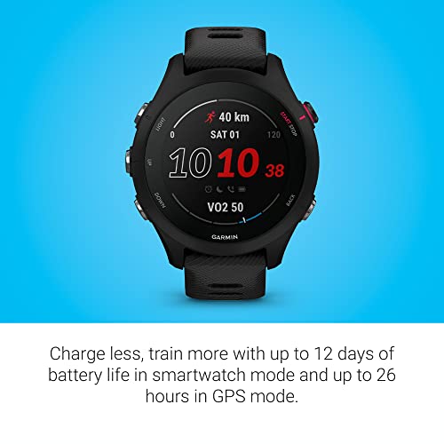 Image of Garmin Forerunner 255S Music, Smaller GPS Running Smartwatch with Music, Advanced Insights, Long-Lasting Battery, Black
