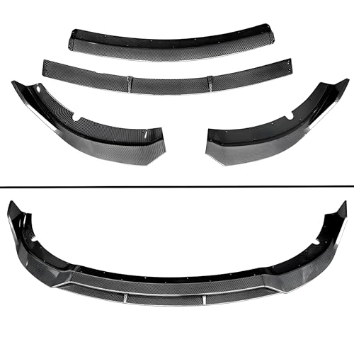 Image of Front Lip Splitter Spoiler for Dodge Charger 2015-2023 Accessories | (for SRT Hellcat, R /T, Scat Pack, Daytona, RT 392) Carbon Fiber Style, Nice Clean Mods, Aggressive Look, Easy intallation