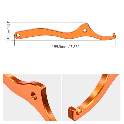 Image of NICECNC Shock Absorber Wrench WP Shock Motorcycle Compatible with KTM 2016-22 125-450 SX SX-F XC XC-F,2017-22 125-500 ALL ENDURO models,Compatible with Husqvana 125-501 TE FE TC FC TX FX 17-22,Orange