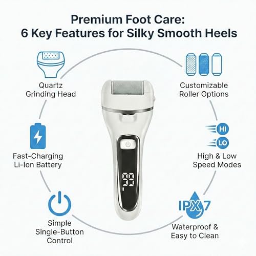 Kit élimination des callosités électrique blanc 18 pièces pour pieds