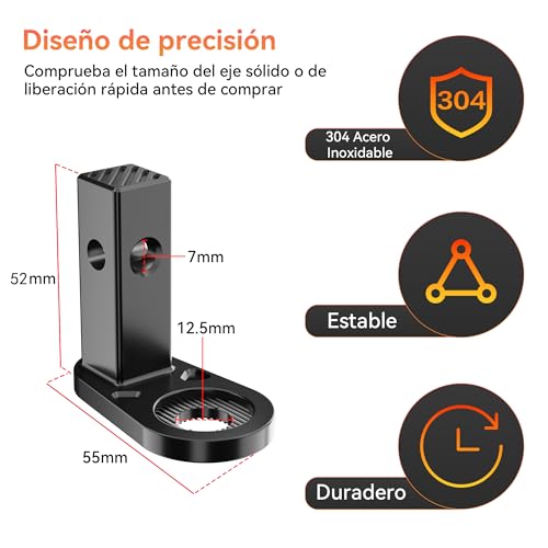 Miniatura 3 de Nicedack Acoplamiento Para Remolque De Bicicleta, Adaptador Para Remolque, Adaptador Para Remolque De Bicicleta Cr Hasta 2015, Acoplamiento De Eje Cuadrado, Acero Inoxidable 304 Negro