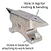 The Beadsmith Dual-Ended Horn Anvil – Mini Size 2.5 x 1 x 1.5 inches – 118mm Tip to Tip – 13.11oz/0.82lbs – Made of Solid Stainless Steel – Flat Horn and Rounded Horn – Use for Hardening Wire Designs