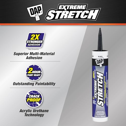 Image of DAP 7079818713 Extreme Stretch Elastomeric Sealant, Black, 10 Ounces (Pack of 2)