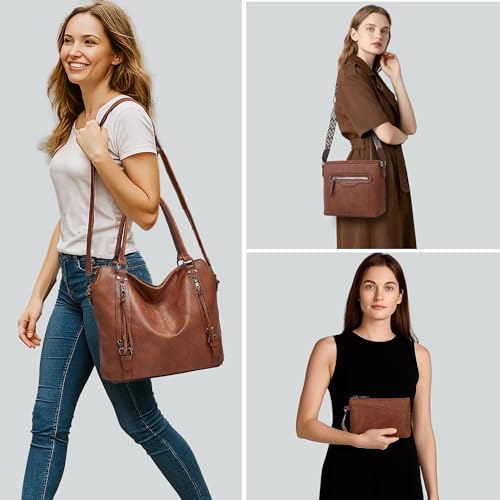 Tote para mujer bolso grande de cuero con billetera miniatura 2