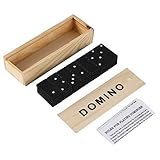  fengzong Ensemble de Dominos - 28 pièces de Carreaux de Dominos Ensemble de Jeu de Table de nombres Classiques fabriqués à la Main avec étui de Rangement en Bois (Bois et Bois)