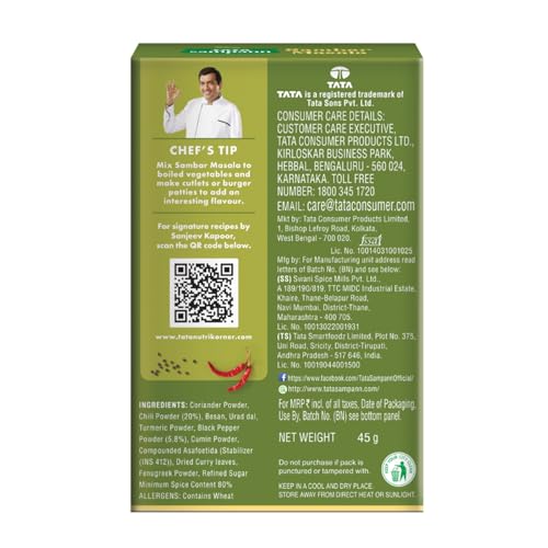 Tata Sambhar Masala Pouch, 45 g - Image 11 thumbnail