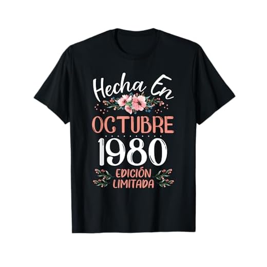 Hecha En Octubre 1980 Mujer Regalo 44 Años Cumpleaños Camiseta