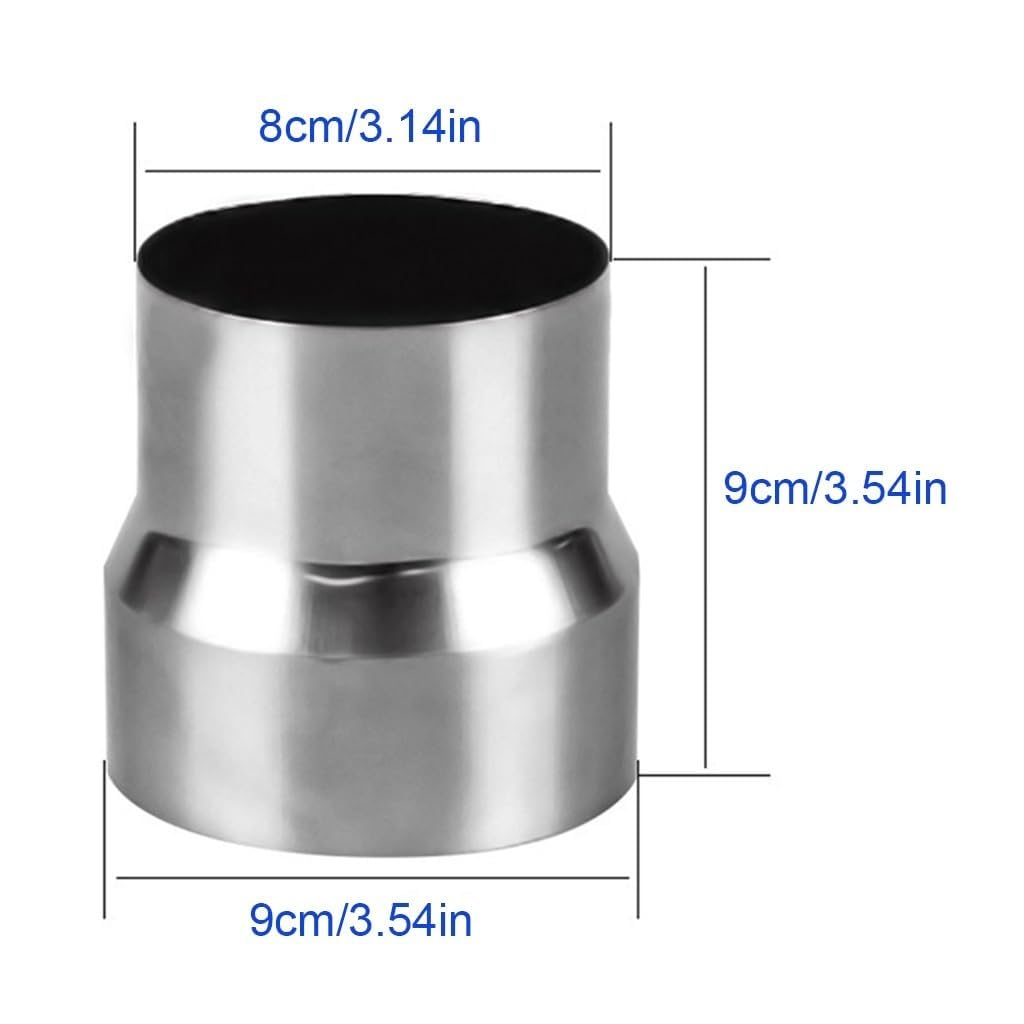 Adapter kominowy 1 szt. Redukcja przewodu kominowego Złącze rurowe ze stali nierdzewnej Złącze rurowe pieca(8cm~9cm)