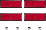 Voarge 4Piezas Catadioptrico Moto Homologado, Catadioptrico Rojo Rectangular Fijación Tornillo, Reflectores para Remolque Camión Moto Tractor RV Bicicleta (Catadioptrico Rojo)