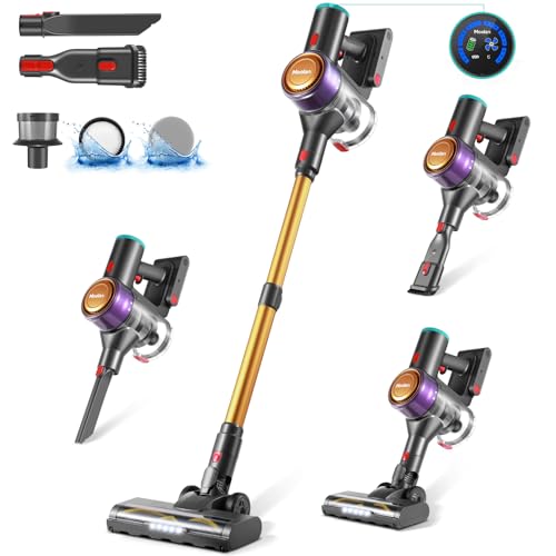 MOOLAN Cordless 20Kpa Vacuum Cleaner with LED Screen - Rechargeable Stick Vacuum for Home, Hardwood Floors, and Rugs
