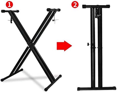 Shoze Adjustable Height Folding X Type Double-Braced Music Piano Keyboard Stand for Keyboards and Digital Pianos