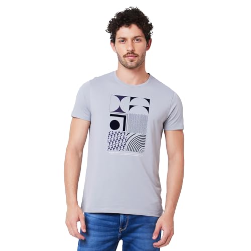 Image of Spykar Men's Slim Fit Round Neck Half Sleeve Solid Casual T-Shirt