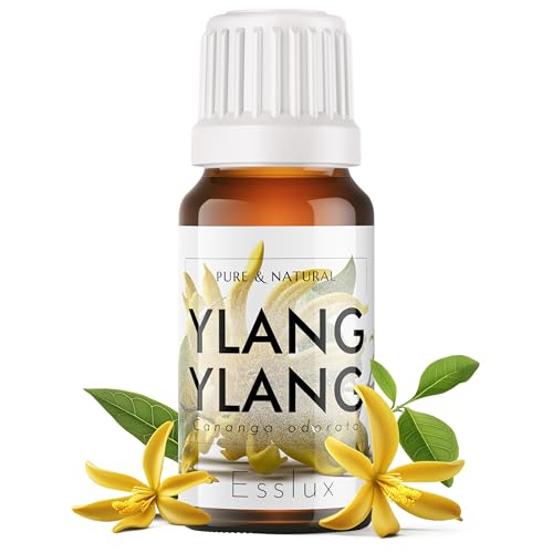 Image of Esslux Ylang-Ylang Essential Oil - 100% Natural Ylang Ylang Oil for Diffuser, Skin & Hair | Aromatherapy Bliss & Soap Making Scent - Perfect for Relaxation & Mood Enhancement - 10 ML