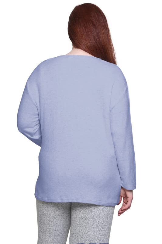 Image of LA CERA Women's Brushed Knit Sweater Top, Long Sleeves, Side Pockets, Round Neck, 80% Rayon, 15% Polyester, 5% Spandex