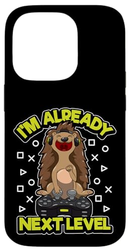 Video Gaming Hedgehog "I'm Already Next Level" Gamer Quote �X�}�z�P�[�X iPhone 14 Pro �p