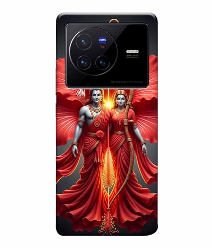 Image of Lord Ram with Sita MATA Printed Hard Back Case Cover & Compatible for Vivo X80 5G | V2183A | V2144 (Multicolor) - D1806