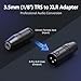 Ezymivs 3.5mm to XLR Adapter, 2 Packs XLR Male to 3.5mm Audio Adapters Metal Stereo TRS Mini-Jack Female-to 3-Pin Male Microphone Adapter Audio Converter for Camcorders, Recorders, Mixers, Black