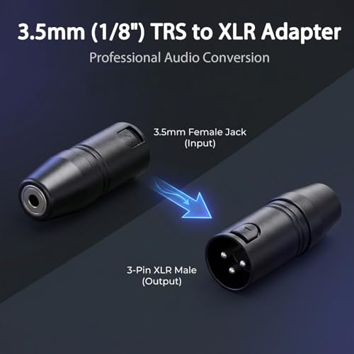 Adaptador XLR a 3.5mm, pack de 2 unidades miniatura 3