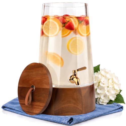 FOODLE Glass Drink Dispenser with Spigot...