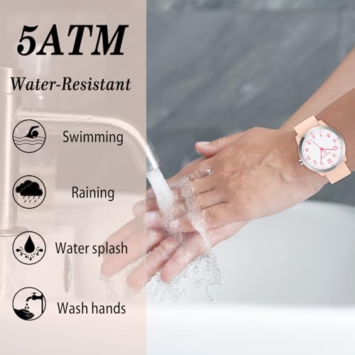 PROKING Kids Analog Watch for Girls Boys Children Teens, 8-18 Years Old, Learning Time and Easy to Read, Minimalist Wrist Watch with Soft Band, 50M Waterproof3